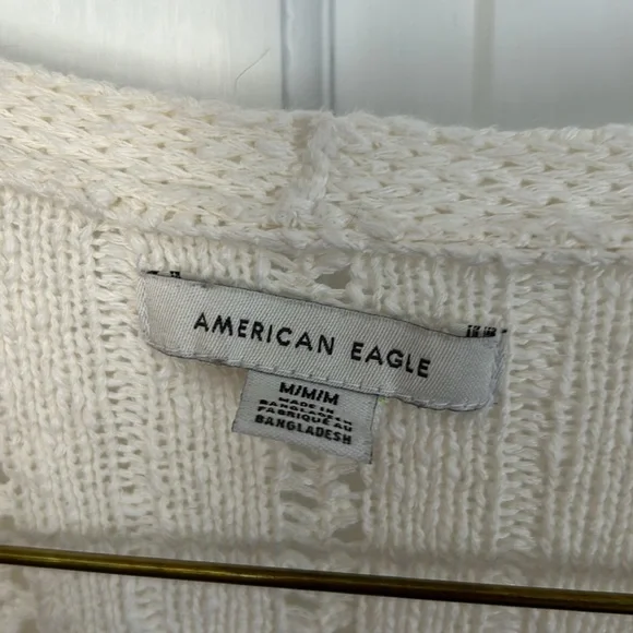 American Eagle Extra Long Knit Cardigan Cream - Picture 2 of 6